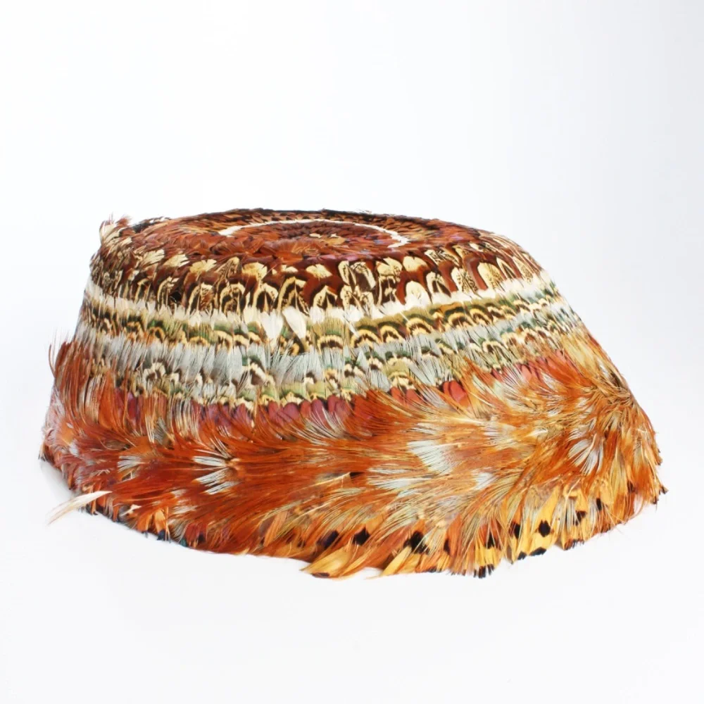 Vintage Dana Marte Original Hat with Feathers Mushroom Style Rare Retro 60s